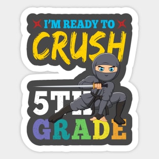 Ninja 5th Grade Rocks Gift First Day of School Sticker